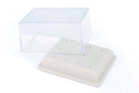 Plastic Bur Stand with Lid 12 Holes Grey - FG 