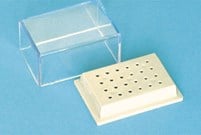 Plastic Bur Stand with Lid 24 Holes Grey - RA 