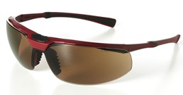 Safety Glasses Brown Lens, Bordeaux Frame 